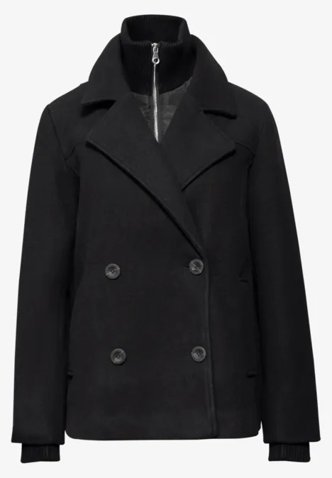 Cabanjacke mit Inlay Black