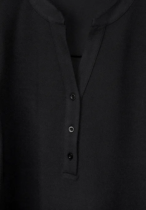 Jurk met lange mouwen in effen kleur Black Jurk met lange mouwen in effen kleur Black