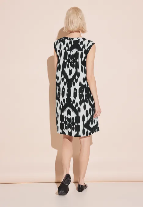 Ärmelloses Kleid mit Print Black