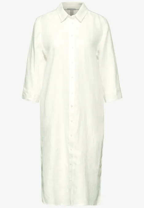 Robe-chemisier en lin off white