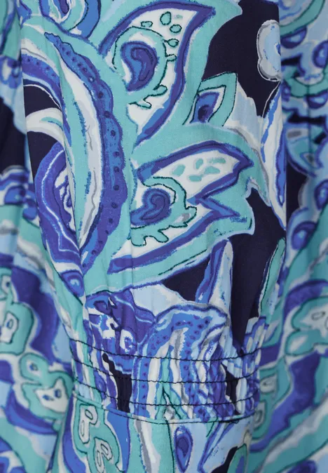 Print Midikleid intense aqua