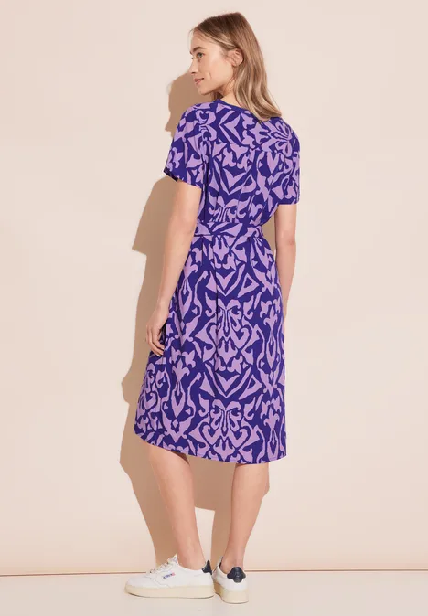 Print Viskose Kleid intense royal blue