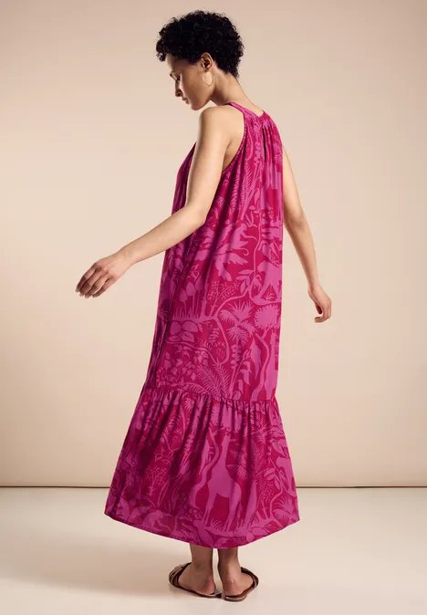 Robe maxi à imprimé light nu pink