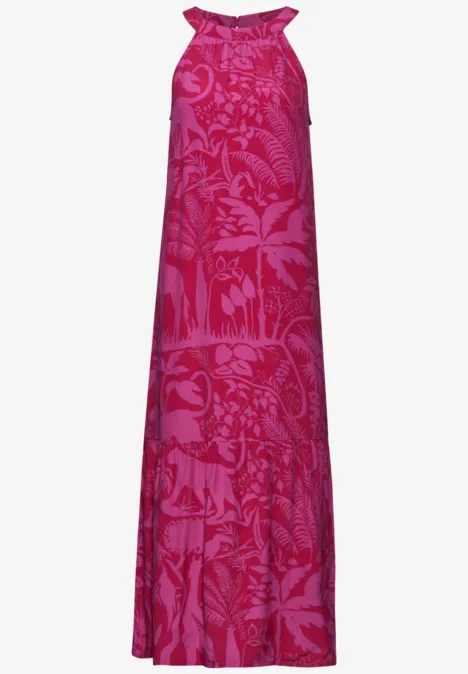 Robe maxi à imprimé light nu pink