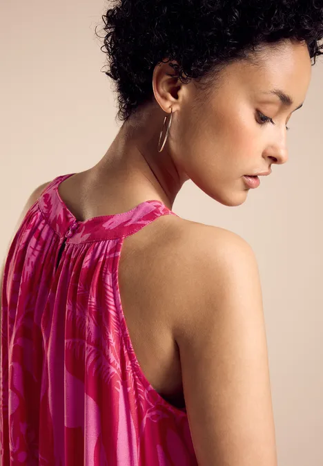 Robe maxi à imprimé light nu pink