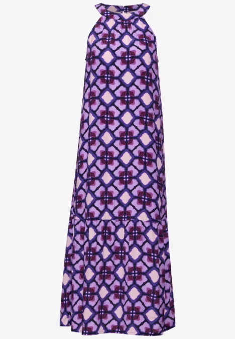 Maxikleid mit Print bellflower lilac