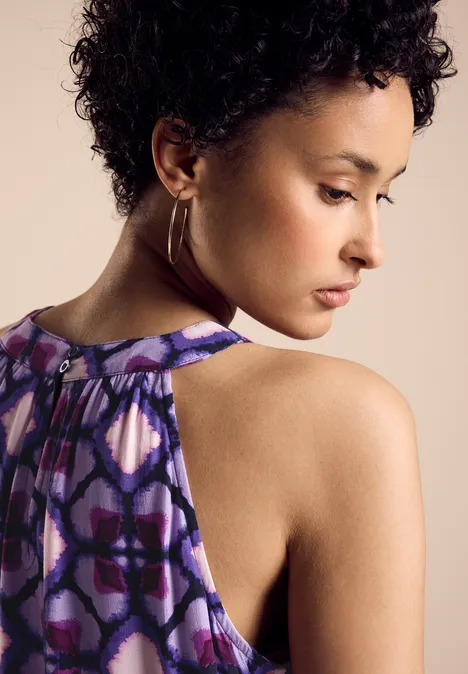 Maxikleid mit Print bellflower lilac