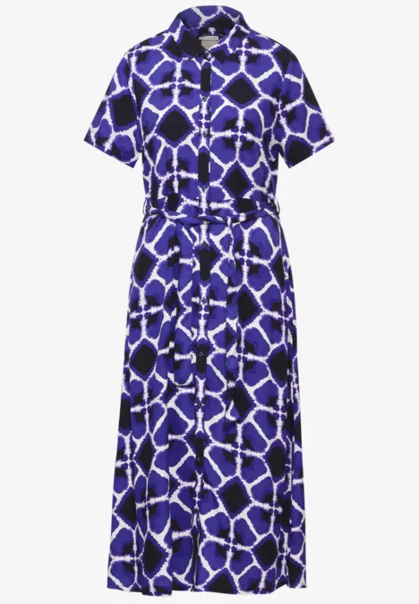 Robe midi à imprimé violet blue