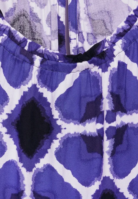 Robe en viscose imprimée violet blue