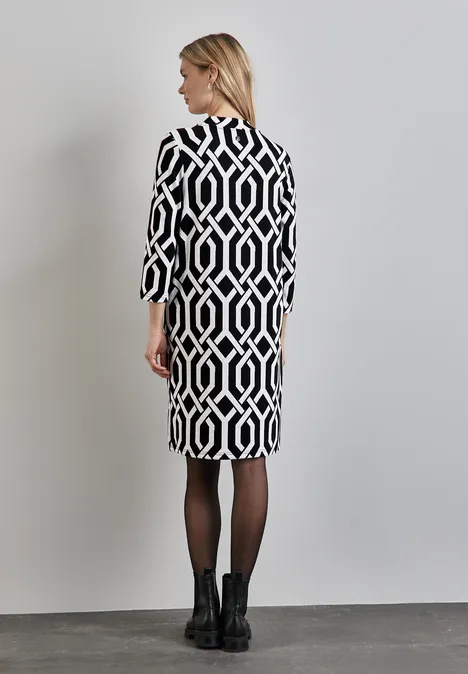 Jaquard-Kleid Black