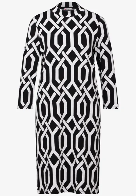 Jaquard-Kleid Black