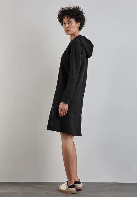 Sweatkleid mit Volant Black