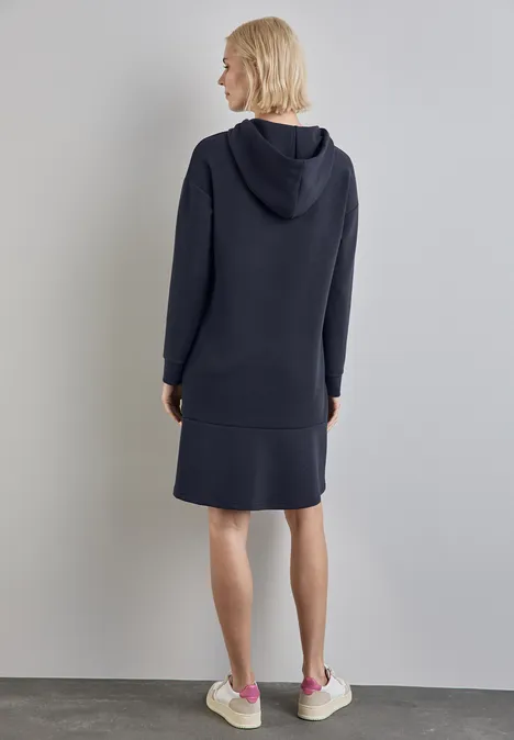 Sweatkleid mit Volant deep blue