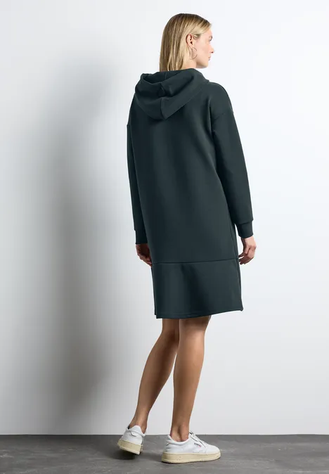 Sweatkleid mit Volant hunter green