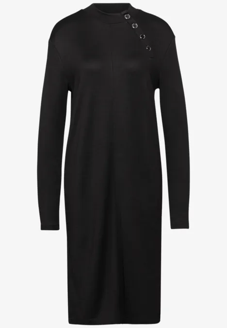 Kleid mit Knopfdetail Black