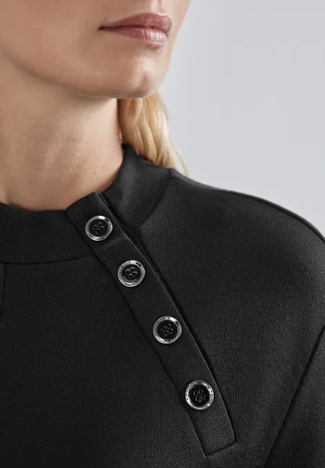 Kleid mit Knopfdetail Black