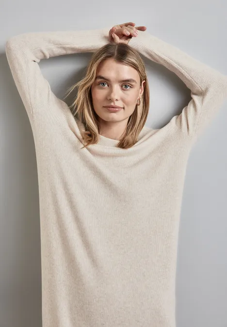 Langes Strickkleid oak beige melange