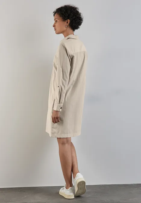 Robe en velours côtelé smooth sand beige