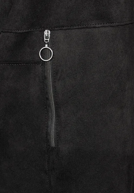 Kleid in Velours-Optik Black