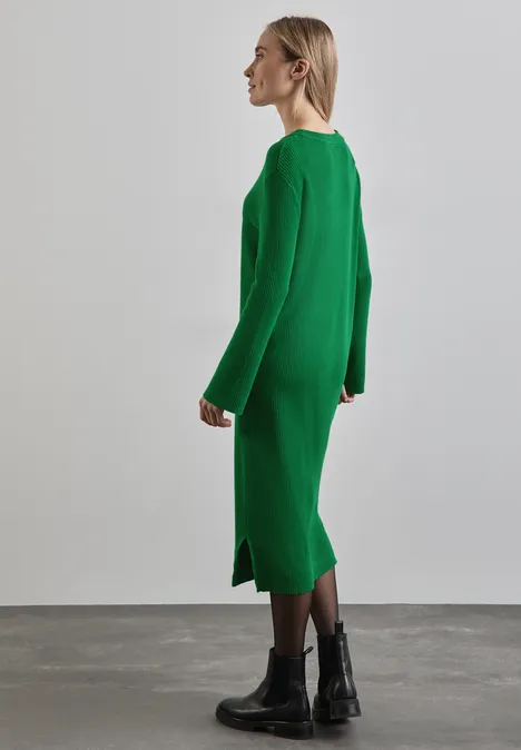 Kleid mit Rippenstruktur vibrant green