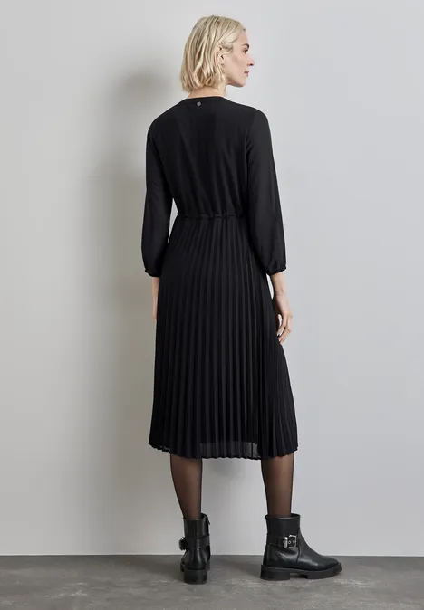 Plissée-Kleid Black