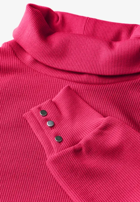 Kleid mit Turtleneck power berry