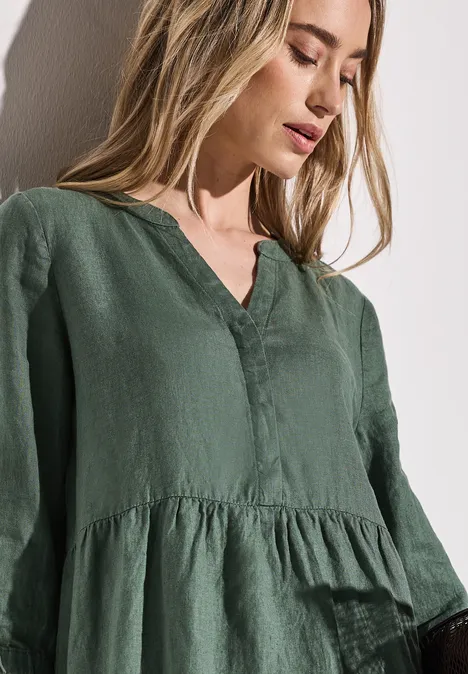 Jurk met volants garden green