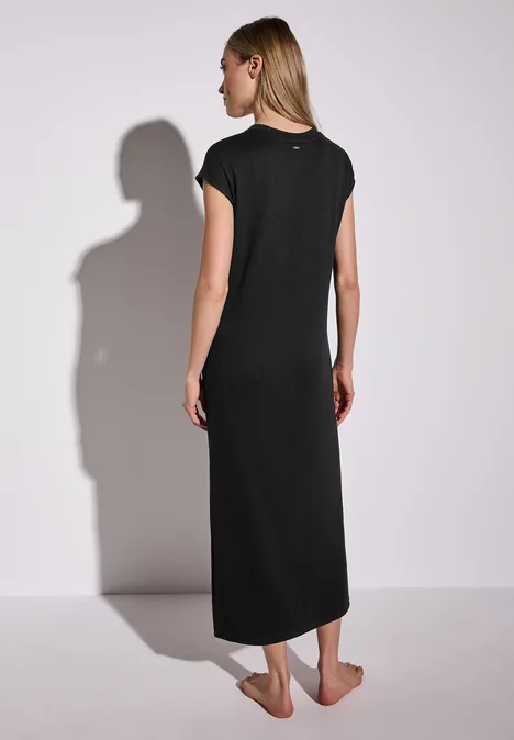 Strick-Look Kleid Black
