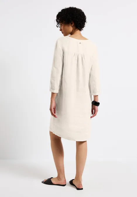 Tunika-Kleid aus Leinen moonstone sand
