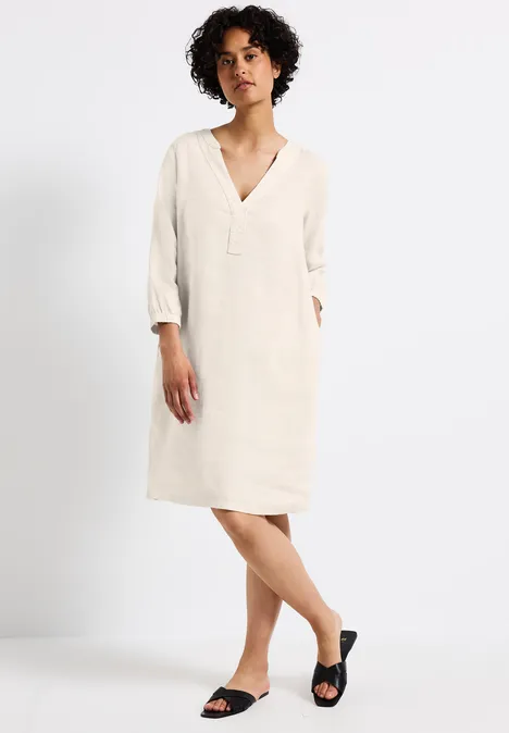 Tunika-Kleid aus Leinen moonstone sand