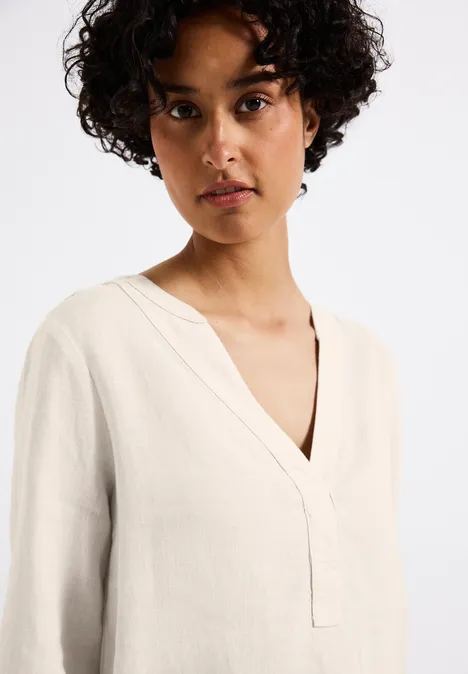 Tunika-Kleid aus Leinen moonstone sand