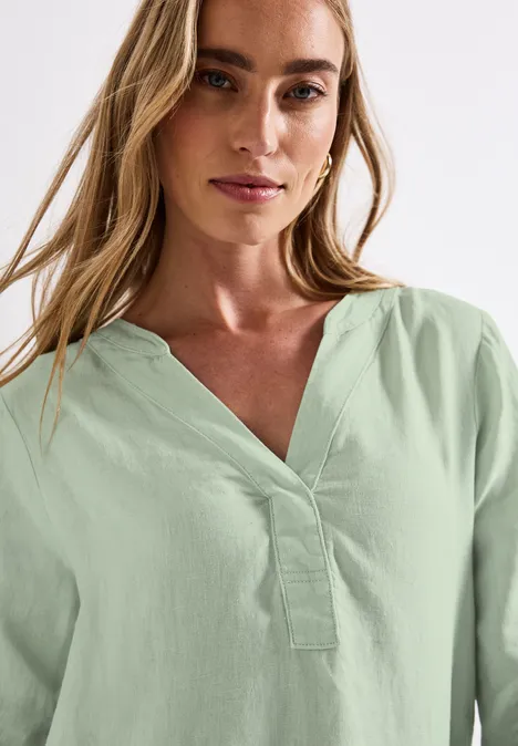 Tunika-Kleid aus Leinen soft jade green