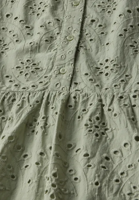 Robe avec broderie bouclée soft moss green