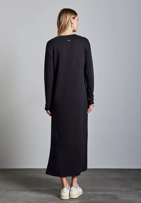 V-Neck Kleid deep tint blue