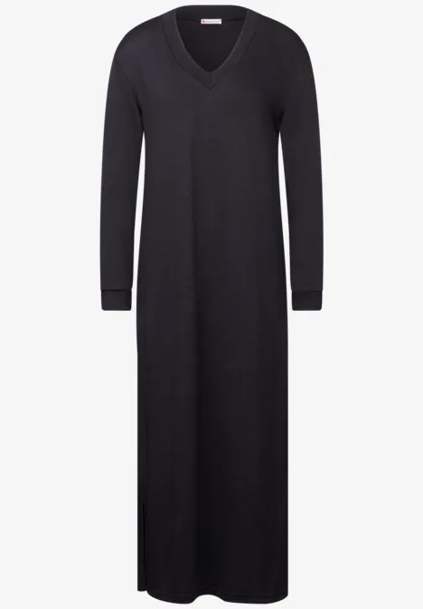 V-Neck Kleid deep tint blue