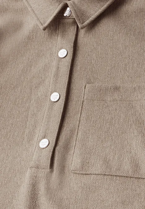 Kleid mit Hemdkragen sheer beige mel.