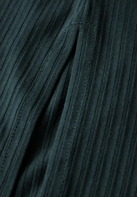 Kleid mit Rippstruktur hunter green