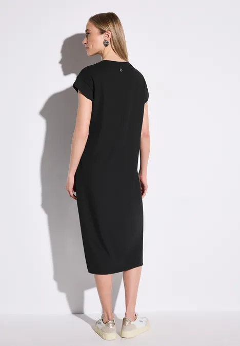 Kleid mit Rippstruktur Black