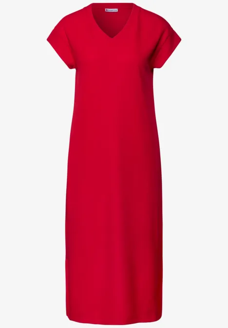 Jurk met geribbelde structuur glory red