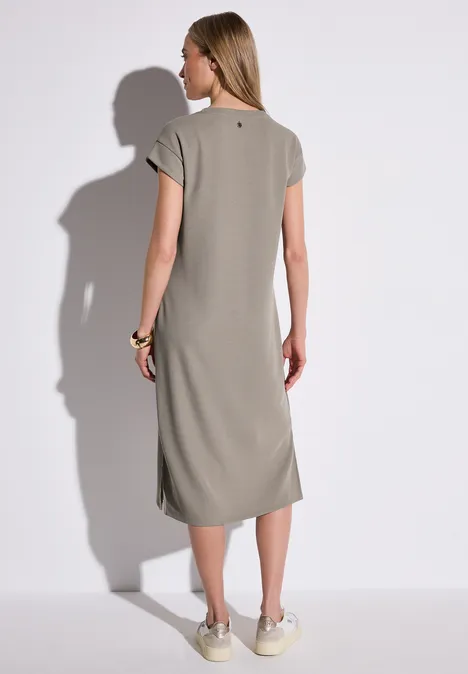 Jurk met geribbelde structuur vintage stone