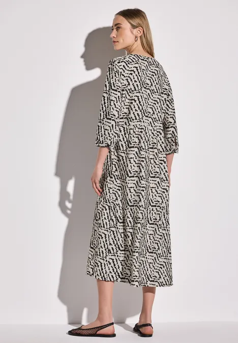 Tunika-Kleid mit Volants moonstone sand