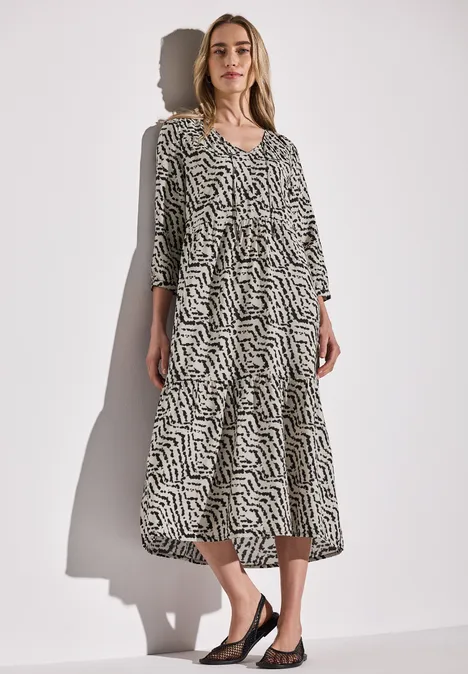 Tunika-Kleid mit Volants moonstone sand