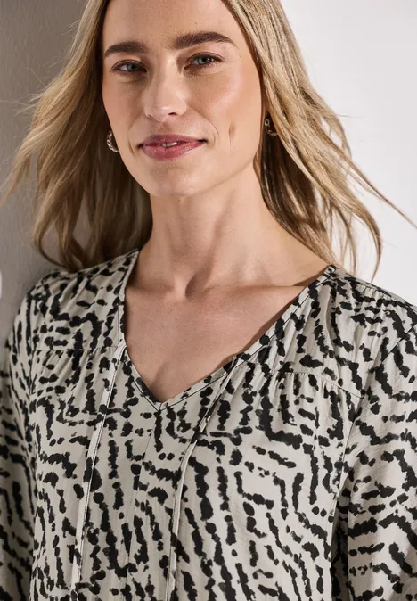 Tunika-Kleid mit Volants moonstone sand