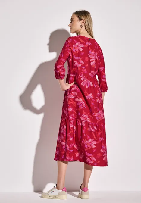 Robe-tunique à volants glory red