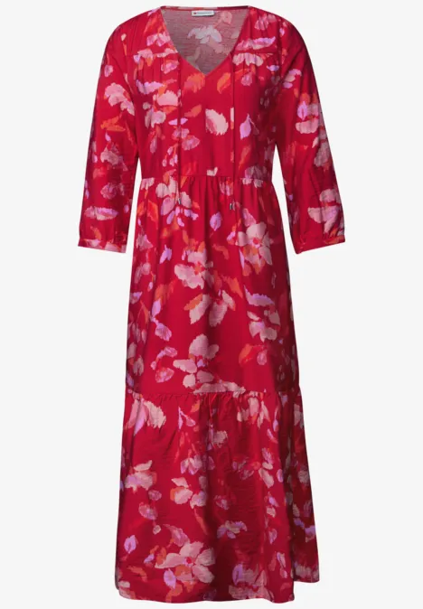 Tunika-Kleid mit Volants glory red