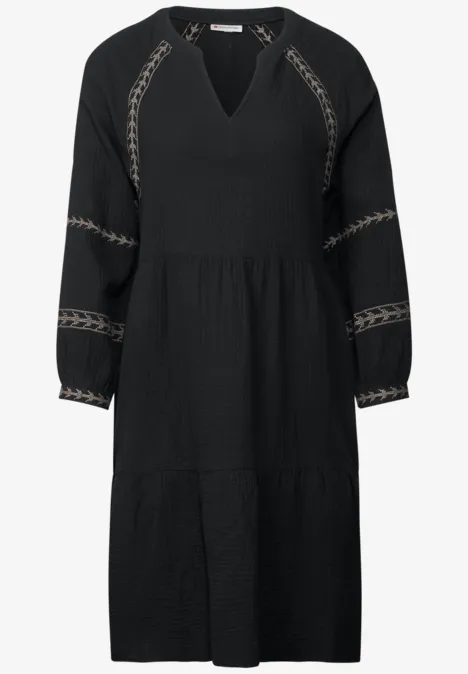 Tuniekjurk met borduursel Black