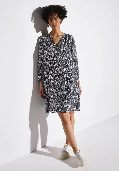 Gemustertes Tunika-Kleid deep blue