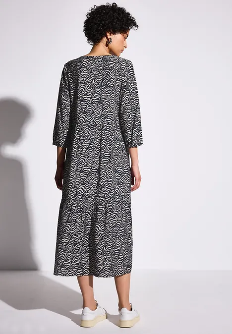 Tunika-Kleid mit Volants deep blue