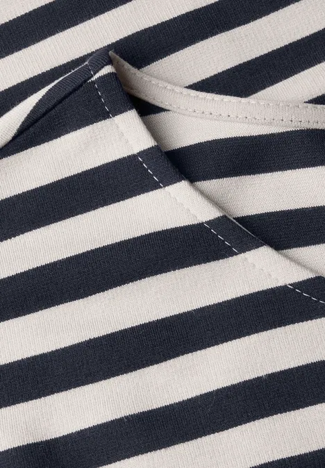 Gestreepte jersey jurk deep blue