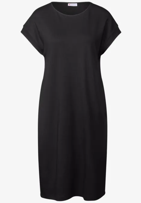 Effen jersey jurk Black
